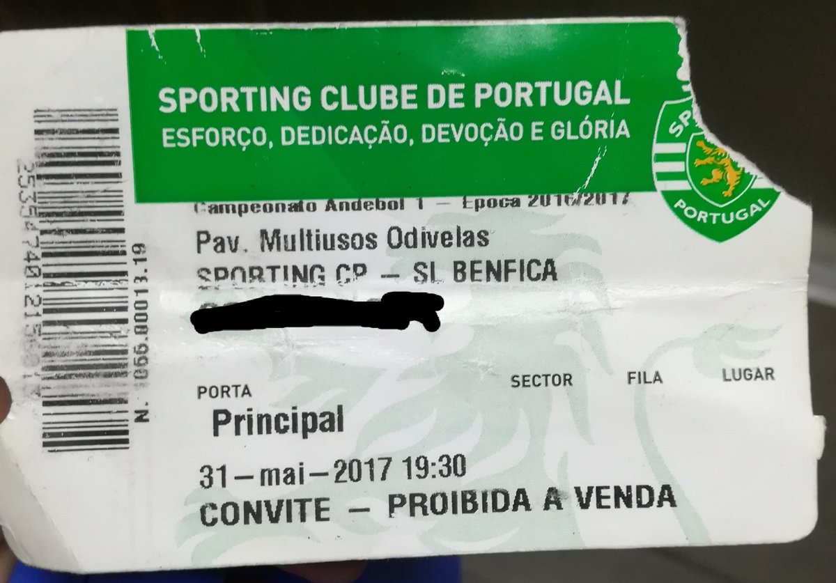 BOX_Sporting's tweet photo. Bilhete Andebol

Relembrar outra grande vitória do @AndebolSCP sobre o eterno rival Benfica que consagrava o Sporting como campeão nacional, o 18 da nossa história. 

31 Maio de 2017 no Multiusos de Odivelas.

@Sporting_CP Vs Benfica 25-23

Enviado por: @Meco22

#1AniversárioBOX https://t.co/cJMZW1JyfT