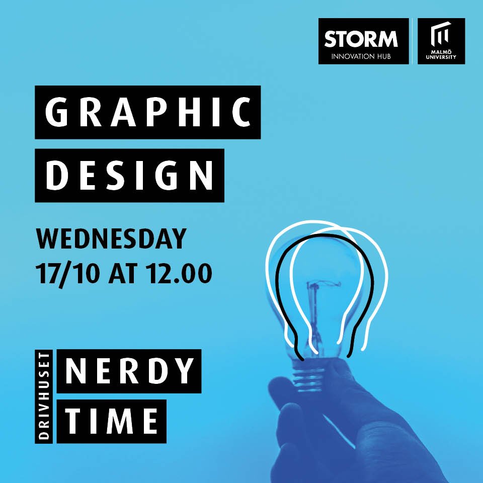 Do you want to learn more about how to be visually smart when working with graphic design? Join our Nerdy Time on Graphic Design on the 17th of October. 💡Attend the free event here: bit.ly/nerdytime-grap… #drivhusetmalmö #malmö #grafiskdesign #malmöuniversitet <a href="/MalmoUniversity/">Malmö University</a>
