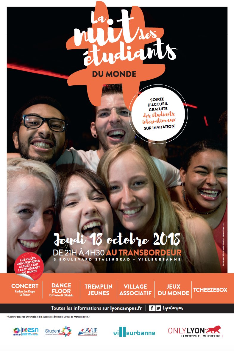 SNationsorg's tweet image. Bonjour!
Vous pouvez vous présenter à la Maison des Etudiants,90 rue de Marseille,69007 LYON entre le 5/10 et le 17/10 de 14h à 18h afin de récupérer vos tickets pour la Nuit des Etudiants auprès de Cassandra.
