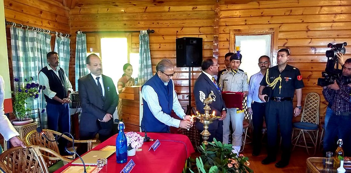 BPRDIndia's tweet photo. Lighting of the lamp and the inaugural address at #HimachalPradesh.Focus of the Conf is on improving conditions of #women inmates.The Conf also addresses their #safety & #security issues, #psychobehavioural aspects,family care of children, #skillgeneration, #wellnessindex & more. https://t.co/YdPtcBoOfG