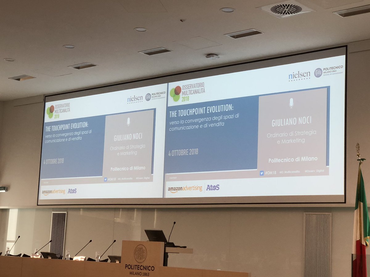 AleFraschini's tweet photo. Osservatorio Multicanalita 2018. Presentazione risultati ricerca 2018. The #touchpoint Evolution, verso la convergenza degli spazi di comunicazione e di vendita #OM18 @polimi https://t.co/72Lf1pObrv