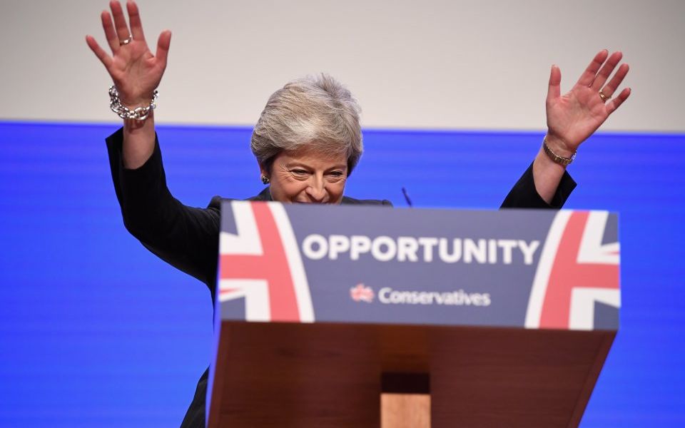 CityAM's tweet photo. Dancing Queen? The Conservative party conference was more SOS, says @RMCunliffe https://t.co/JPJyx5DM8i https://t.co/mVi1OncscE