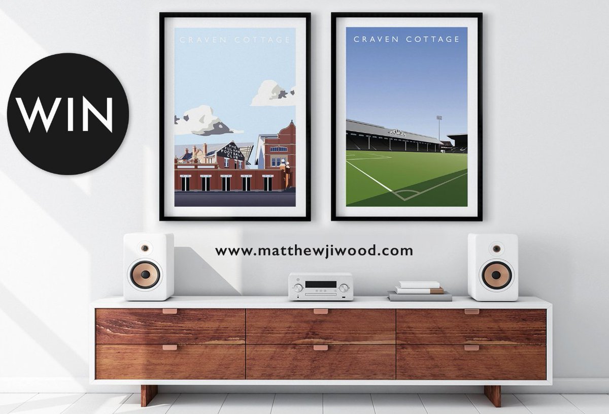Fulham_Focus's tweet image. COMPETITION! Get the chance to win these 2 @matthewjiwood unframed A3 prints of Craven Cottage &amp;amp; a brand new design of the Johnny Haynes stand.

matthewjiwood.com/search?q=fulha…

To enter -

- Follow @matthewjiwood &amp;amp; @Fulham_Focus
- RT this tweet

Closes 09/10/2018 #ffc #Competition #Win