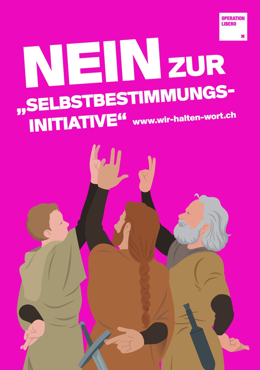 operationlibero's tweet photo. Die Schweiz, das einzige Land, welches Wort “EID” im Namen trägt. @SVPch pfeift drauf und sagt “Gegenseitige Versprechen und Wort halten sind für nix, lasst uns selbstbestimmt sein!” Wir wollen keine Schweiz, die stets Finger hinter Rücken kreuzt: https://t.co/MJnQXCFeTh #SBINein https://t.co/Rf7d32Ojhr