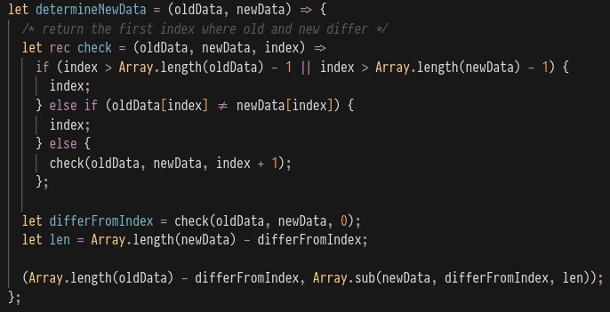 Screenshot of recursive Reason code