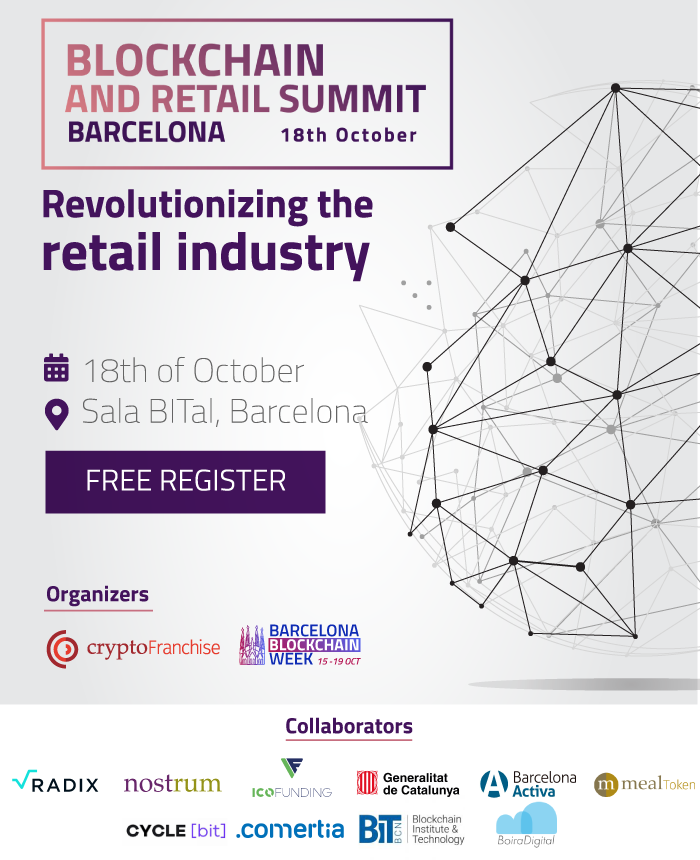 Only two weeks for CryptoFranchise's Blockchain &amp; Retail Summit, with expert speakers on blockchain technology and its applications. Do not forget to register! It's free: crypto-franchise.io/blockchain-and…
#BCNblockchainweek #cryptofranchise #blockchain