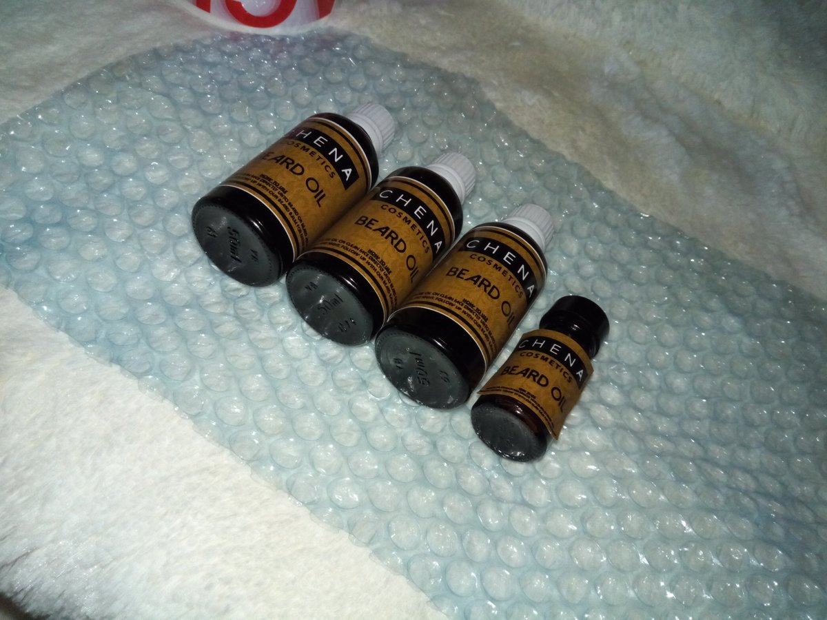 This order is for a customer that always buys our oils in twos or threes.  

He gets an extra 20ml bottle for free with this particular order. 

#beardoil
#organiccosmetics 
#bublagos