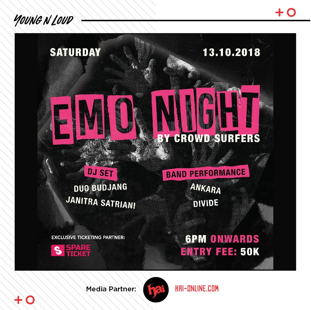 HaiMagazine's tweet photo. Nevermind the bollocks, here's another EMO NIGHT JKT by @crowdsurfers.id hitting you as soon as September ends.
Make sure to RSVP by clicking the link on @crowdsurfers.id bio
#emonightjkt #emonightbycrowdsurfers #emonight #emonightjakarta #emonitejkt https://t.co/Pss88NlDA8