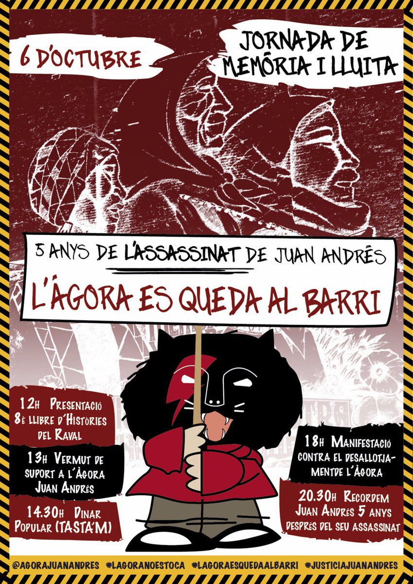 📡📡📡 Atenció!

Demà us esperem a totes durant la Jornada de Memòria i Lluita a l'Àgora, especialment per a la mani de les 18h! ✊

facebook.com/events/2944043…