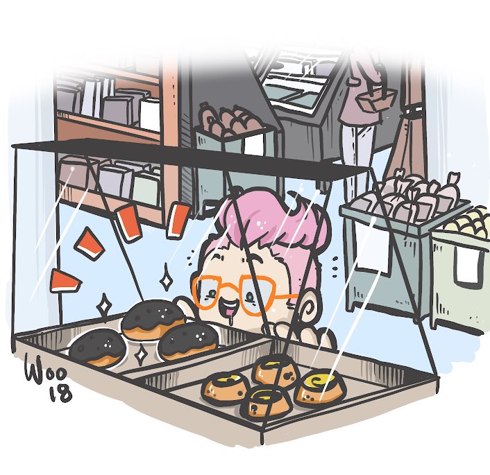 wooosome's tweet photo. ”Discovery” #inktober Day 4. Encountered Turkinpippuri (a brand of salty licorice) dougnuts at the store yesterday. They looked glorious~ have to try them soon✨ #woosome #wootober #inktober2018 https://t.co/XYkwT1fXOC