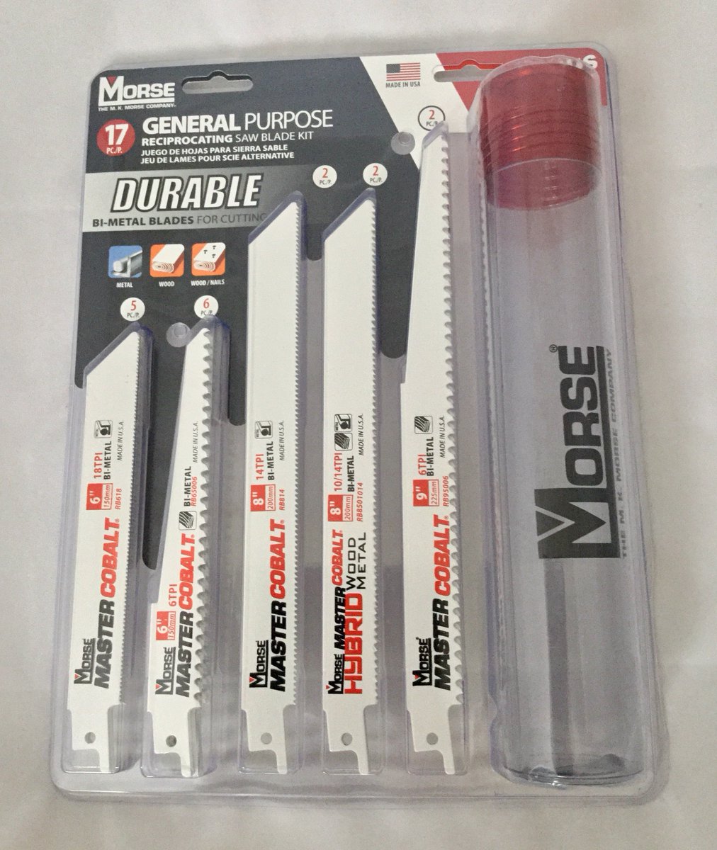 ToolWiseWebsite's tweet photo. Did you know Morse also have a range of reciprocating saw blades...a huge range in fact.  Here is a 17 piece general purpose kit which gives you 5 of the top selling blades with a handy tool case Only £30.60 per kit. 
https://t.co/uX2uEGWScQ…/18-piece-general-kit-reciprocat… https://t.co/qUS6TOQzkO