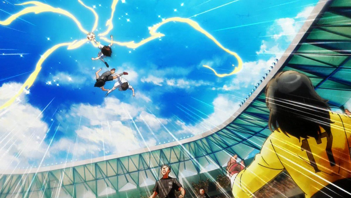 くらモン 来週で小学生編が終わるみたいだけど 決勝戦も超熱かった 特に南葛の3点目の岬くんがオーバーヘッドをスルーして それに日向と若島津が釣られて翼が時間差オーバーヘッドを決めたシーン最高や キャプテン翼