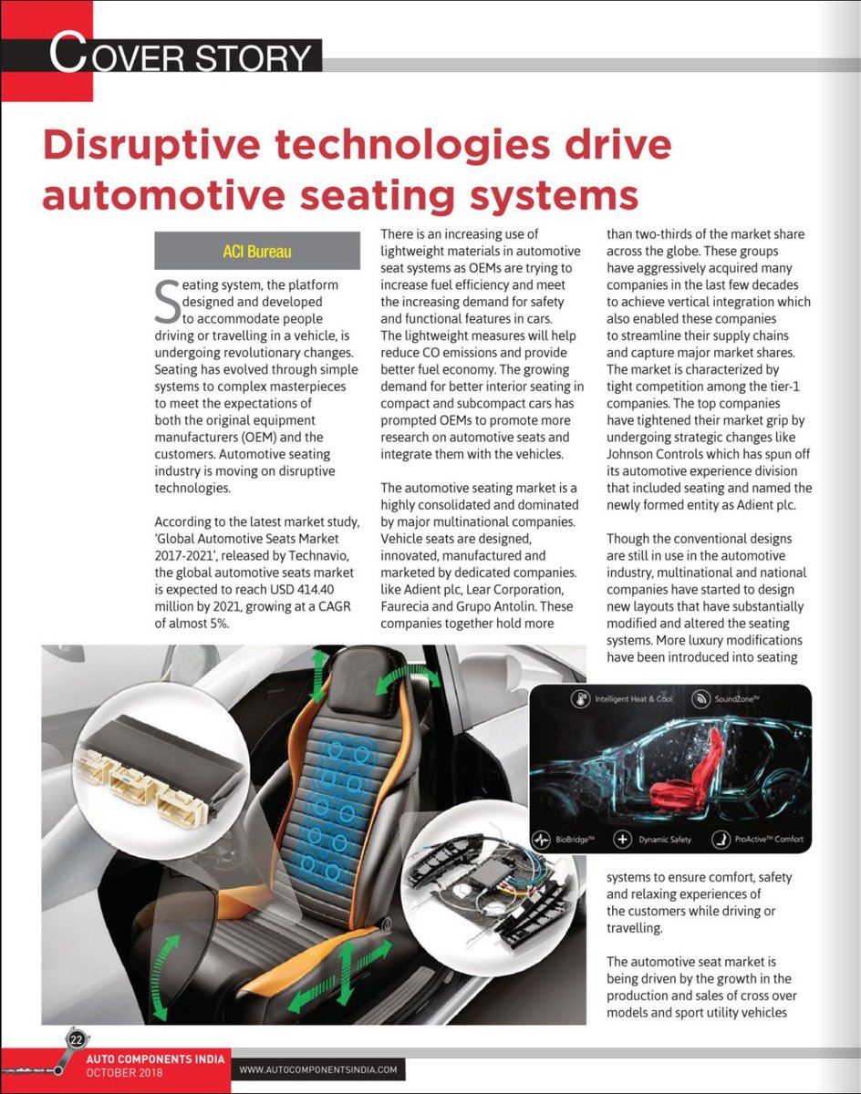 pinnacle_ind's tweet photo. Cover Story in @autocomponentsindia : Pinnacle Industries focuses on speciality seating
#VehicleSeating #SpecialityVehicles #AutomotiveInteriors #PinnacleVehicles #PSV https://t.co/LzAaBRC2Uj