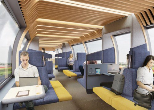NS_online's tweet photo. NS, Mecanoo en Gispen presenteren visie op treininterieur https://t.co/8S76RADayL. Vandaag op de 'Innovation Expo 2018' in Rotterdam. Gemist? Het nieuwe interieur voor de reis van de toekomst is ook virtueel te beleven op de Dutch Design Week van 20 tot 28 oktober. https://t.co/XB1kwpPzEs