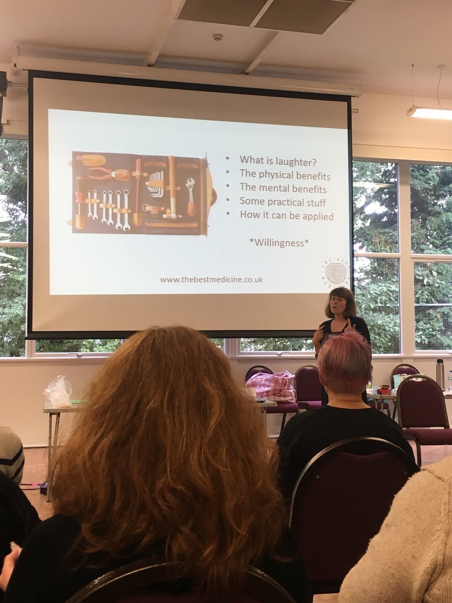 SensorySp's tweet photo. We’re now learning from Katie White about his laughter can be used to beat stress &amp; anxiety

#INTERACT2018 https://t.co/svWcwOHlV2