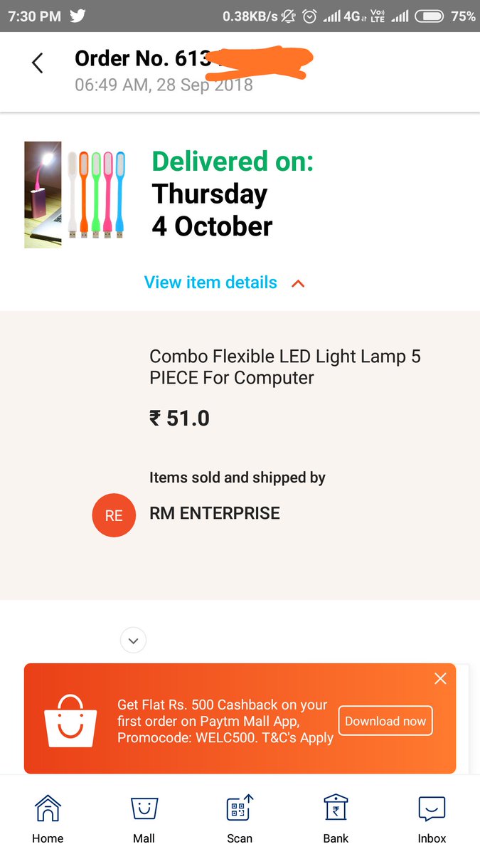 himanshu9t2's tweet image. @PaytmMall @Paytmcare I was expecting 5 pieces, but Pack of two was delivered by the seller,now according to your return policy you'll return the amount to me, but I won't be able to grab this deal price again.
#FraudPolicy #FraudSeller #FraudPaytm