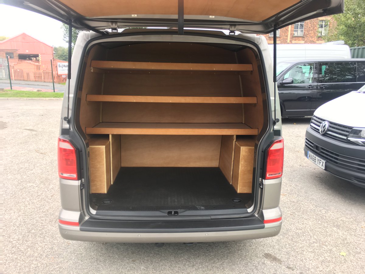 VanConversions_'s tweet photo. Another Timber Shelving job completed! 3x shelves across the bulkhead with ply-line inc wheel boxes &amp; carpeted centre bulkhead. For more information please contact us on 01613436401/mark@vclonline.com 
#plyline #timbershelving #timberracking https://t.co/ikJA16j5HE