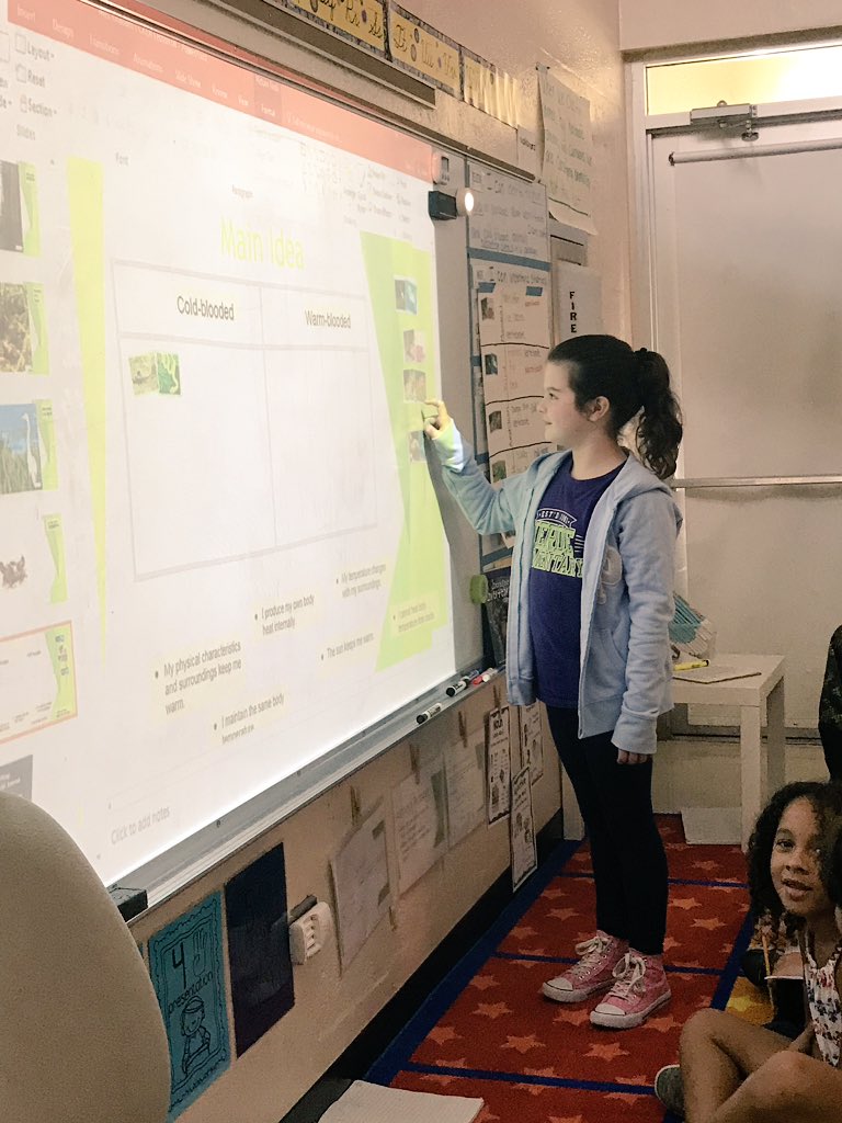 MrsGraham1A's tweet photo. Today we found the details that support our Main Idea - all vertebrates are either Warm-Blooded or Cold-Blooded! 🐟🐍🐦🐸🐘 #CKLA #vikingvoyage19 https://t.co/H2pklK3sBf