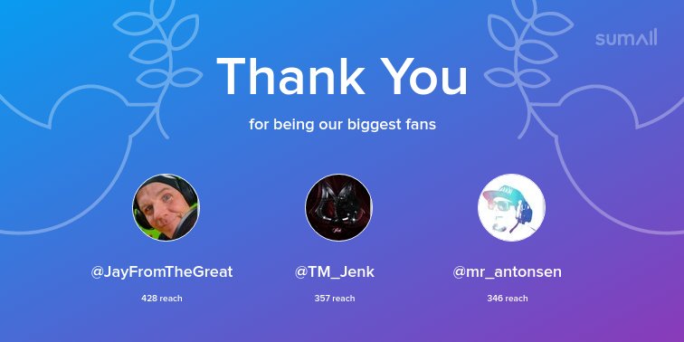 TheCagedShooter's tweet photo. Our biggest fans this week: @JayFromTheGreat, @TM_Jenk, @mr_antonsen. Thank you! via https://t.co/wcNcYR5KLE https://t.co/uKiYhM3gqT