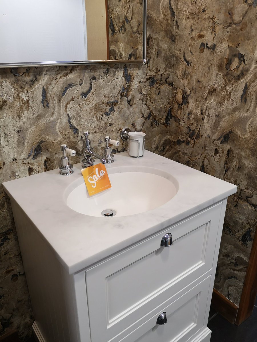 v_barrows's tweet photo. New @BurlingtonBaths display @ELivingSpaces #Lymington showroom. Love the marble effect wallpaper which shows of the furniture and lighting https://t.co/e7r9967Mfu