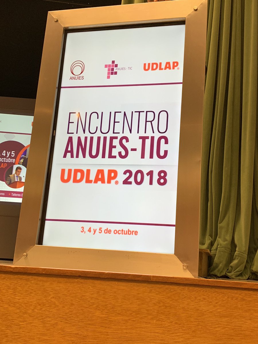 fdmejia's tweet photo. Presentes en el encuentro ANUIES-TIC  2018 en la Universidad de las Américas Puebla. @fdmejia @AMIAC_mx @UNIR_Mexico https://t.co/wu9KjJQoOT