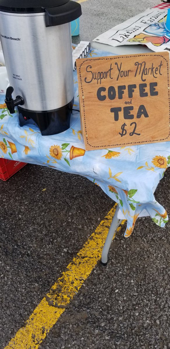 LkfldFarmersMkt's tweet photo. Coffee is ready, rain has stopped and produce looks good! https://t.co/TlRyzoko1R