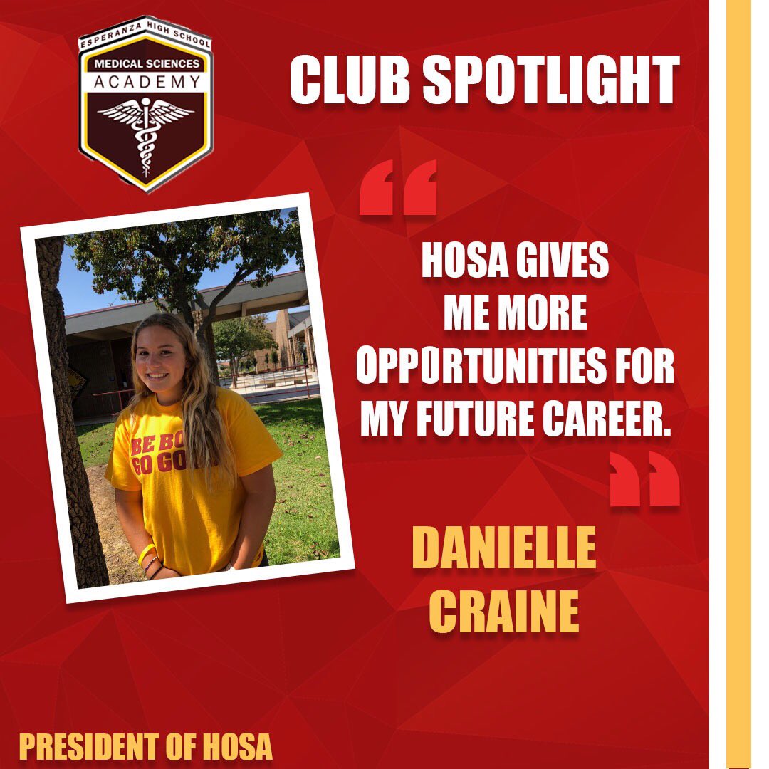 Today’s Campus Club Spotlight: Esperanza Health Occupations Students of America! #AztecPride <a href="/pylusd/">Placentia-Yorba Linda USD</a> <a href="/EdServicesPYL/">Educational Services</a> <a href="/EsperanzaHOSA/">Esperanza HOSA</a>