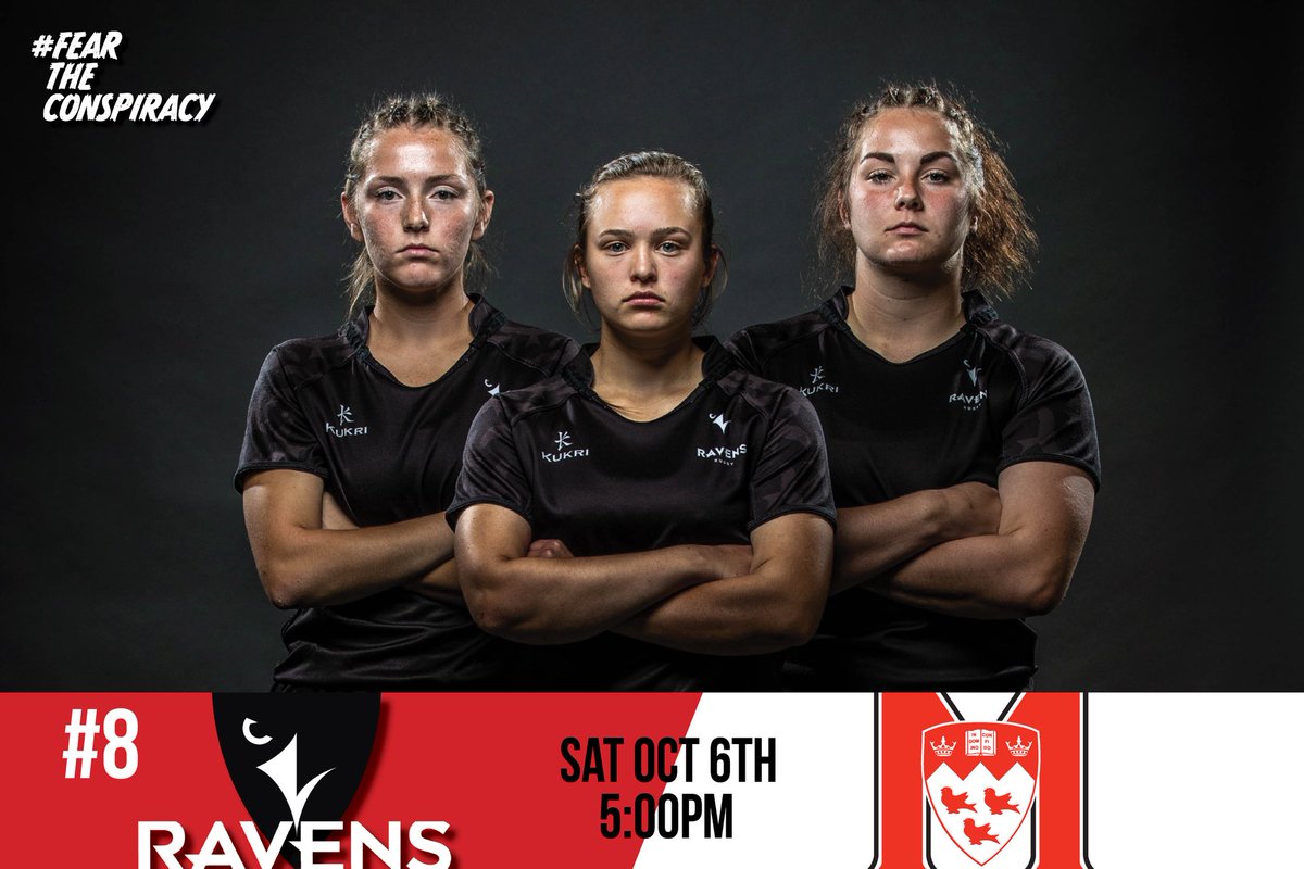 CURavens's tweet photo. @curavensrugby are set to play McGill this Saturday night in their final home game of the regular season. 🏉👊
They currently are 3rd in the RSEQ standings, only behind uOttawa &amp; Laval. #FearTheConspiracy https://t.co/JhNdDqtmrd