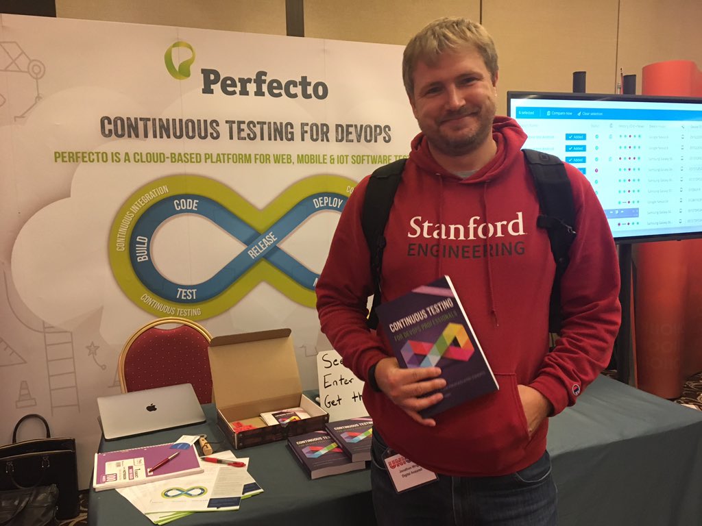MeitalFischer's tweet photo. Meeting friends to talk #ContinuousTesting in #devops tools and process with@perfecto @JonathanWright6 #Testexpo https://t.co/NhbyQemaJR