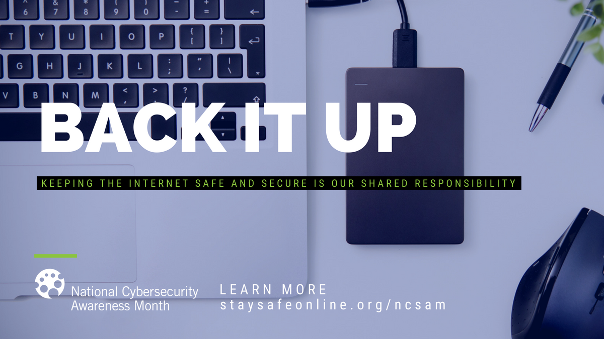 assuredbridge's tweet photo. Resiliency to attacks includes archiving and protecting information, especially the data critical to your operations and contracts; ensure your backup strategy doesn't leave your data vulnerable to malware and ransomware. #cyberaware #ncsam #assuredbridge https://t.co/YAarXCLlDE https://t.co/IhlEnBJEL4