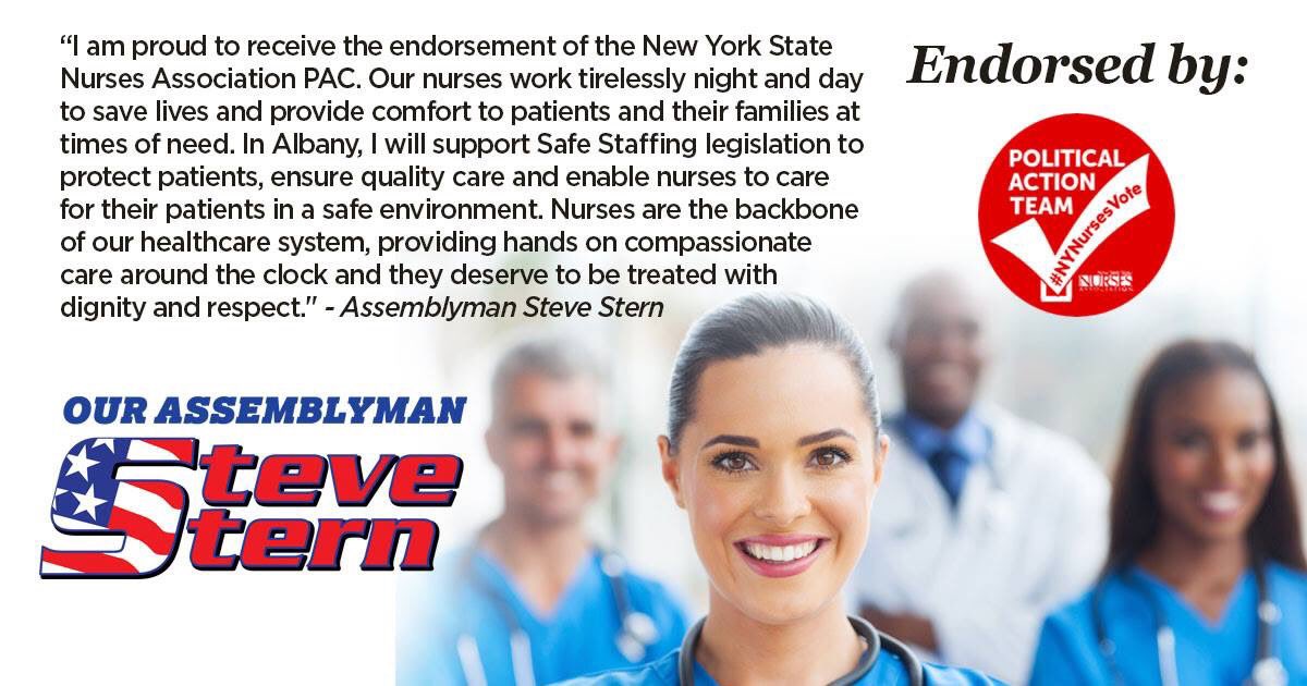 Thank you New York State Nurses Association for endorsing me for re-election as your New York State Assemblyman!
