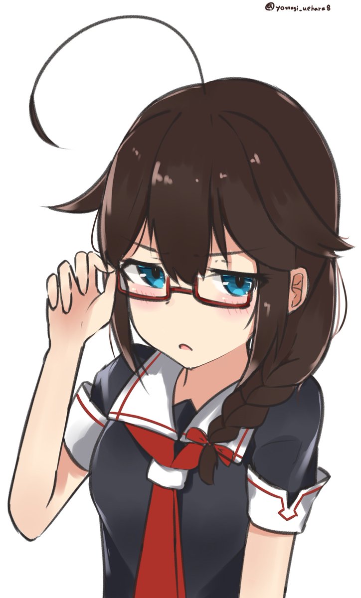上原よもぎ お仕事募集中 艦これ版深夜の真剣お絵描き60分一本勝負 艦これ版真剣お絵描き60分一本勝負 眼鏡時雨 30分オーバーすいません