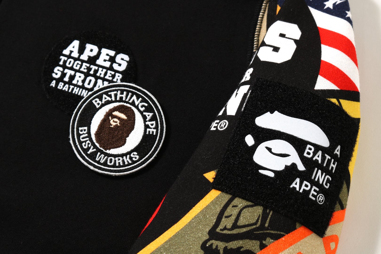 Bape patched sales hoodie