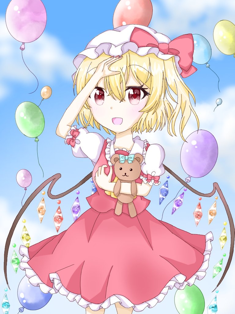 Momo 青空 フランちゃん 羽の塗り方が難しい W フランドール スカーレット 東方 東方好きと繋がりたい イラスト 絵描きさんと繋がりたい Rtした人全員フォローする 背景