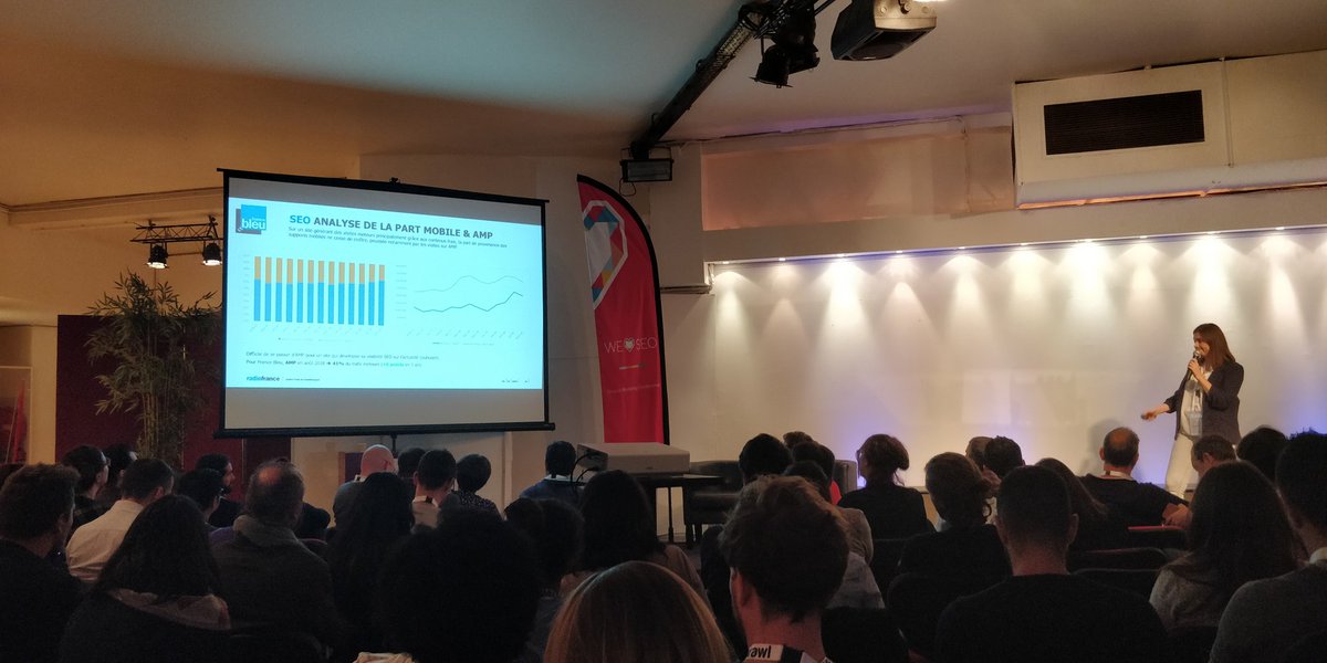 pmaubineau's tweet photo. Le #mobilefirst et l'AMP ça se confirme, c'est incontournable. Sur l'exemple de France Bleu, c'est 80 % du trafic. Je vois le même genre de proportions sur mes sites édito. #WLS18 avec @dbotton https://t.co/zlmHTvUv0U