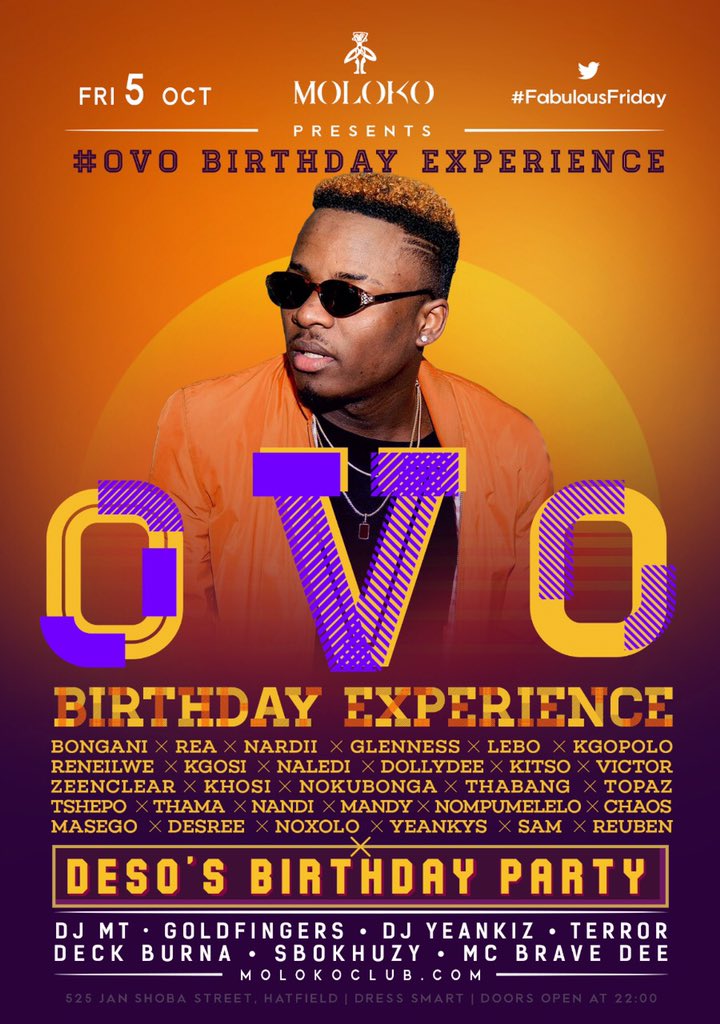 Tshepo25904735's tweet photo. 1. Begin with us this #fabulousfriday
2. Then continue with us this #XclsvSat
3. And end your awesome weekend with us this #LocoSunday
Only @MolokoPretoria THREE awesome EVENTS are created JUST FOR YOU! https://t.co/7iVQzHN7ks