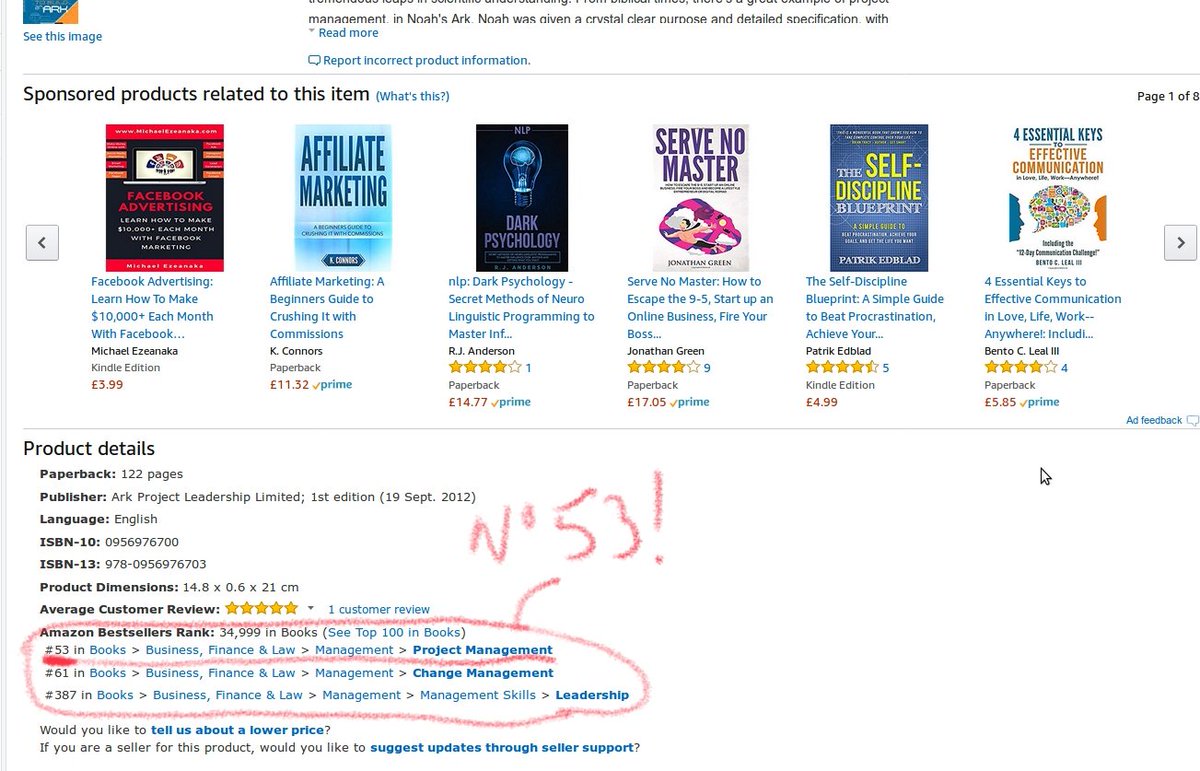 Wow! our book How To Build an Ark is No 53 on the Amazon Bestseller list for #projectmanagement