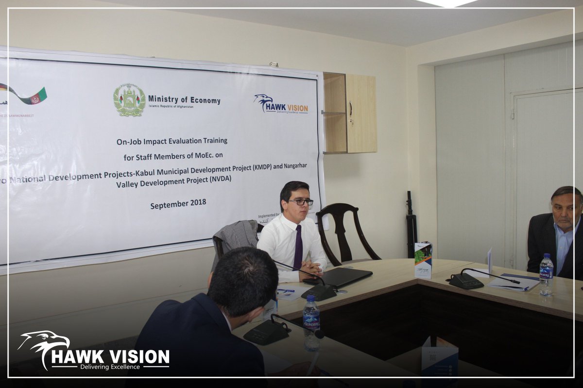 hawkvision_af's tweet photo. Hawk Vision delivered training to the Ministry of Economy's M&E Experts on Tuesday 2nd October, 2018 on how to conduct and implement an assessment project.
#Questionnaire #QuestionnaireDevelopment #MoEc #hawkvision #HawkVisionAfghanistan #DataManagementReporting #KMDP #training https://t.co/Zl5uLdFOxi