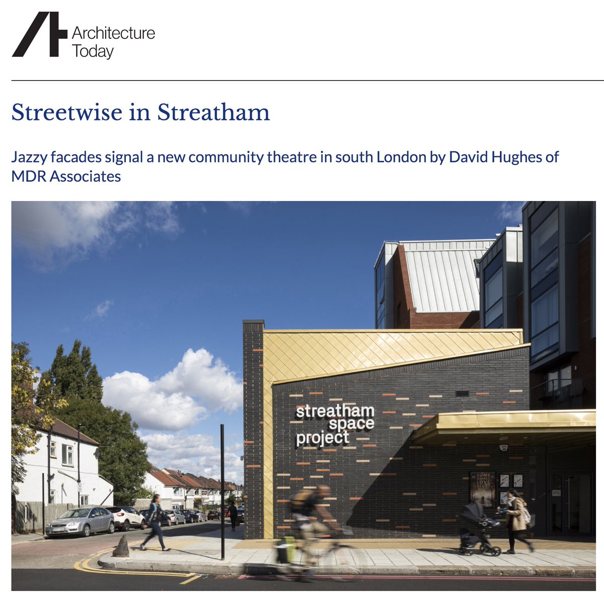 MDR_Associates's tweet image. Great to be featured in @Arch_Today with our recently completed #theatre in #Streatham @streathamspace architecturetoday.co.uk/streetwise-in-…