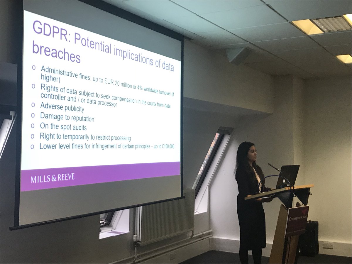 BUILAcommittee's tweet photo. GDPR expertise and enthusiasm from Helen Tringham @MillsandReeve #BUILAworkshop #GDPR https://t.co/wUMwtsp5YO