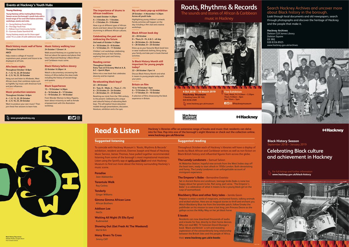 lloydbradley4's tweet image. Hackney&apos;s 2018 BHM programme is the best it&apos;s ever been #BlackHistoryMonth #hackneylibraries