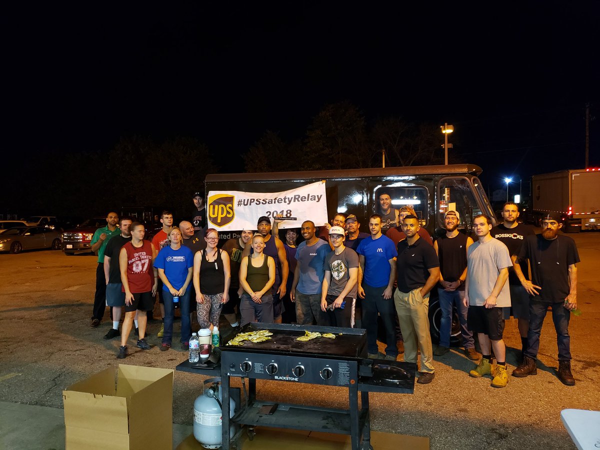 Eggs and sausage for the preload before their picture with the #upssafetyrelay baton. Thank you for your dedication to safety 24/7.