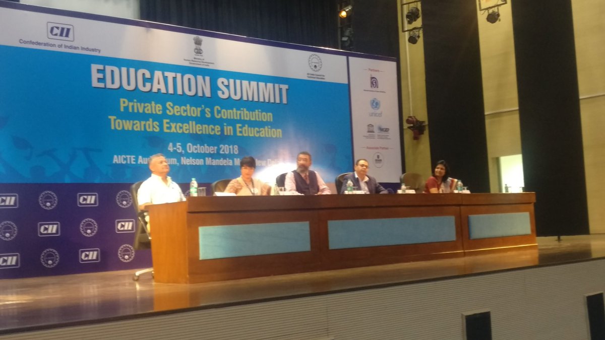CIIEvents's tweet image. Panel Discussion: Digital Pedagogies for 21st Century Skills chaired by Prof. @akduraiappah, Director, @UNESCO_MGIEP at #CIIEducationSummit. @mbehl1 @sheljasen @KEDSchool @Beyondmindnow