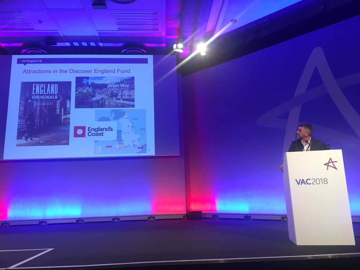 anke_monestel's tweet photo. Denis Wormwell of @VisitEnglandBiz talking about the attractions involved in the #DiscoverEnglandFund at #Vac2018. https://t.co/v9vnYputn4