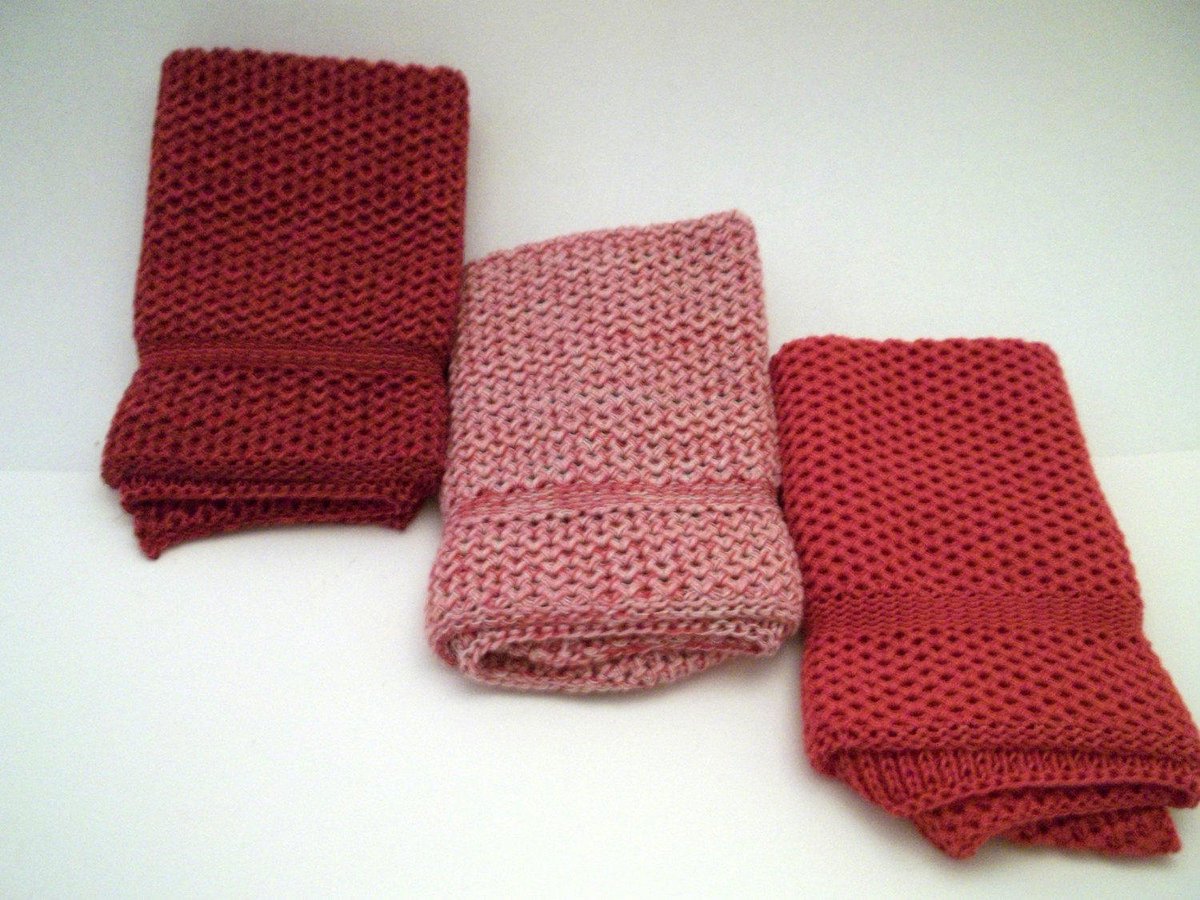 TheNeedleHouse's tweet image. Dishcloths Knit in Cotton in Wildflower, Chestnut/Apple Red/Wildflower and Cherry/Pink/Mother of Pearl, Knit Dishcloth, Knit Washcloth seethis.co/PoMDJm/ A set of #dishcloths with #Cherrypink and #Applered.