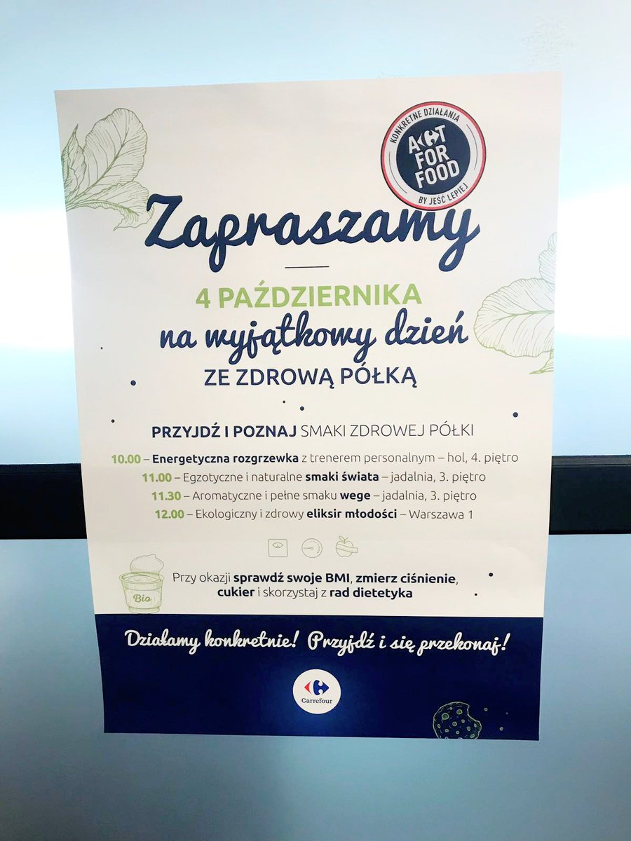 Today, in #Carrefour Polska, we all celebrate #ActForFood Day with our #HealthyShelf assortment! #HealthyEating #PhysicalActivity it's all about the #FoodTransition - our global commitement to eat better and to live better. #oneteam #CarrefourTeam #concreteactions #Carrefour2022