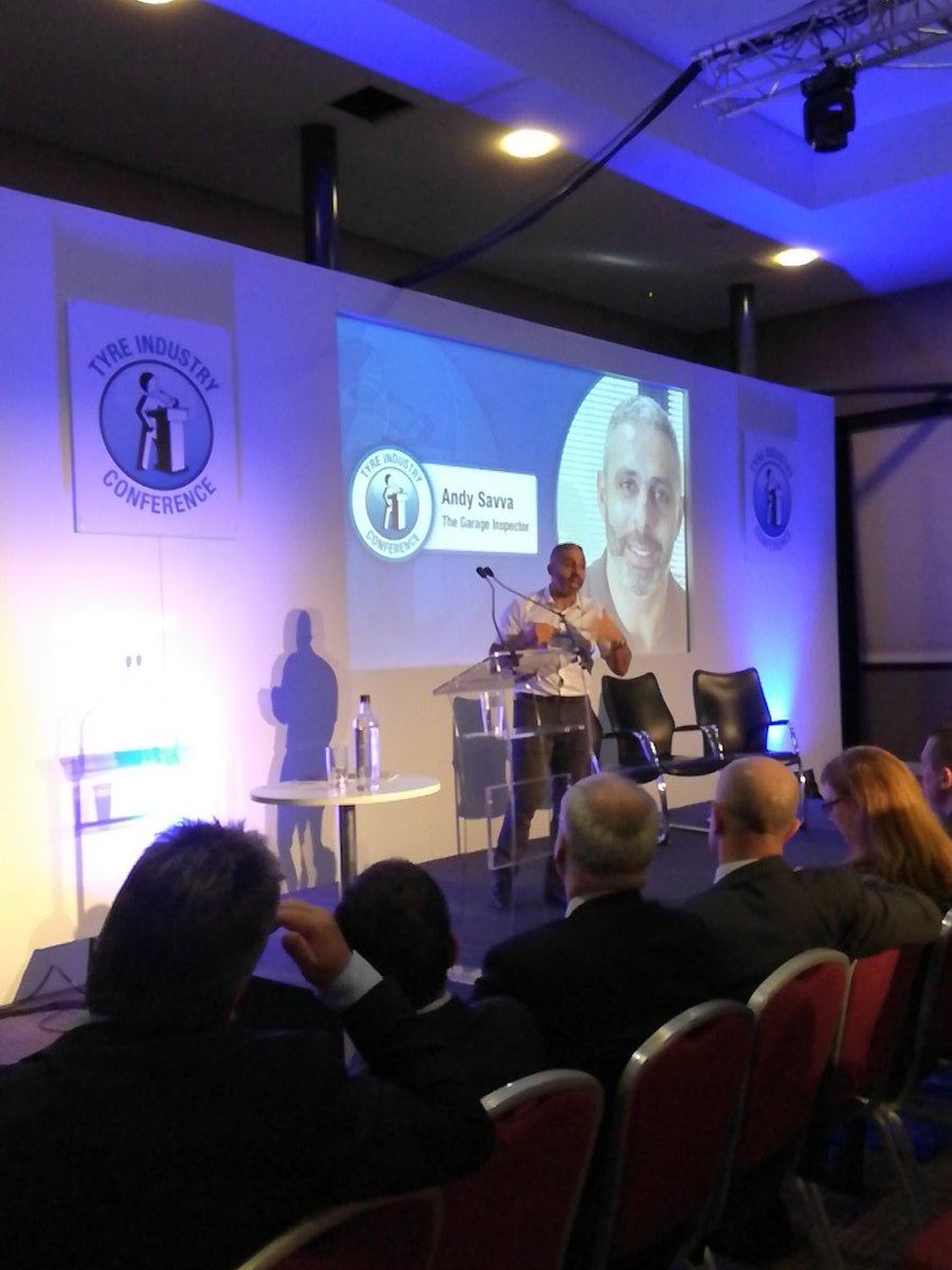 Tyrepress's tweet photo. Andy Savva, The Garage Inspector, presents startling stat: he knows of only 1 UK garage that makes money from labour. #TIC2018 https://t.co/QaKjGJeCM6