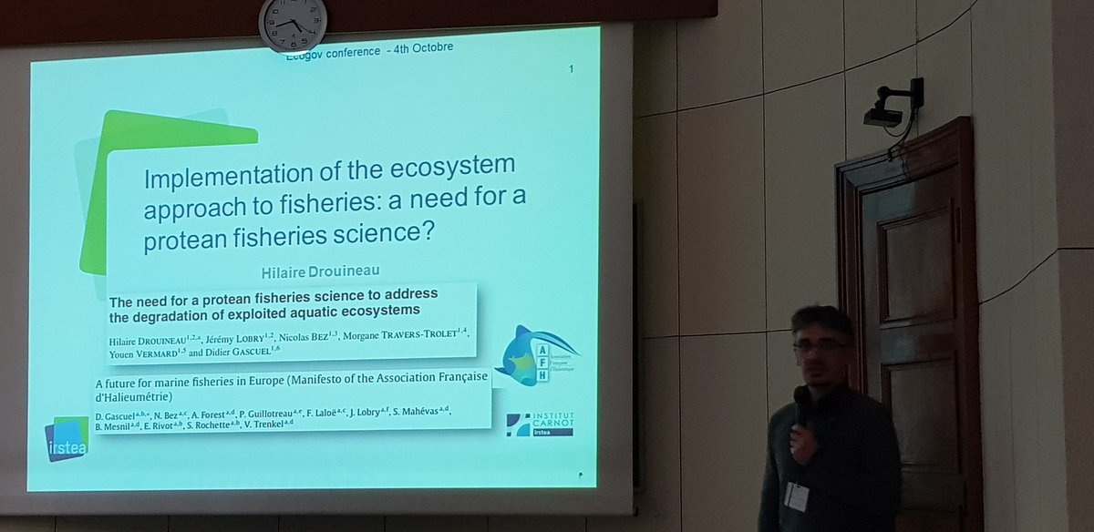 Very interesting talk from @DrouineauH at the #ECOGOV symposium about the need of a protean fisheries science when implementing #EcosystemApproach to Fisheries. Based on papers by @AFHalieutique