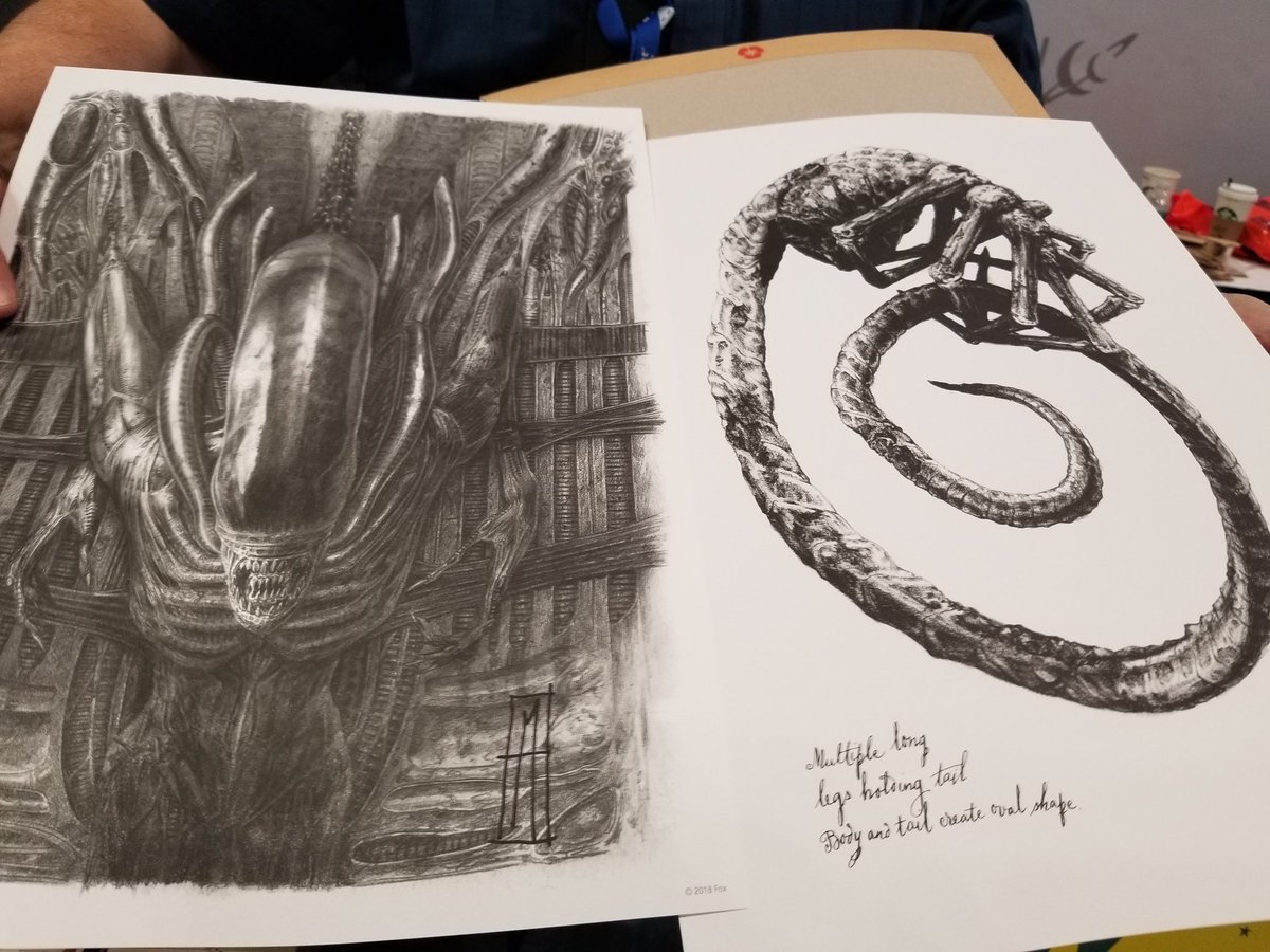 Xenomorphing426's tweet photo. If you're at @NY_Comic_Con head over to @TitanBooks to grab David's Drawings! A limited amount blesses you with two art prints signed by Matt and Dane!! #NYCC #TitanBooks #DavidsDrawings https://t.co/6TfXPNij2R