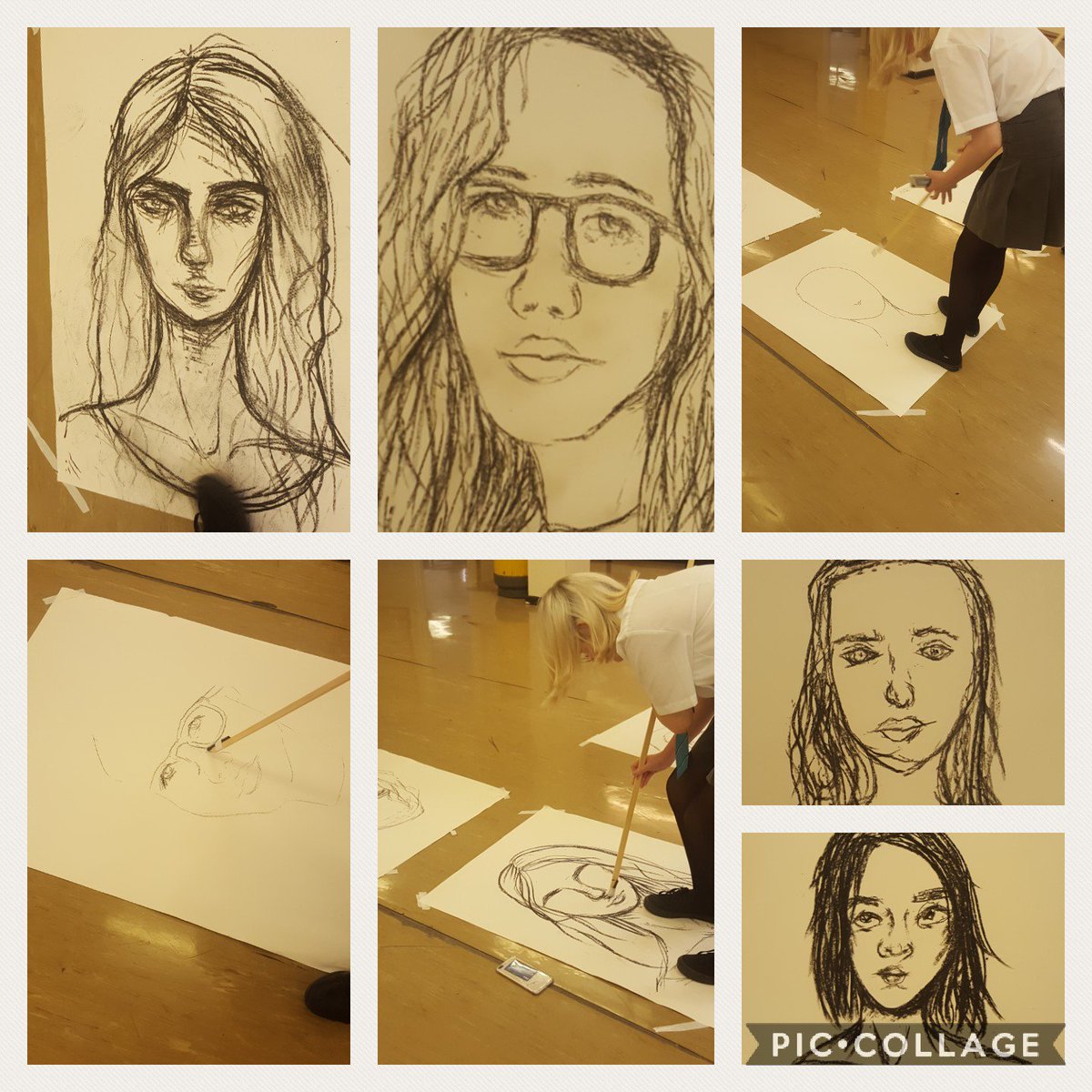arts_tcs's tweet photo. A challenging charcoal lesson for the Yr 11's! #portraits #LackOfControl! https://t.co/TNs6lmuFJB